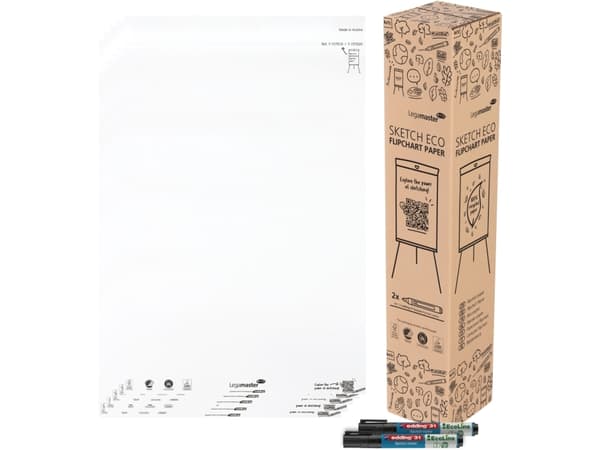Legamaster SKETCH ECO paper pad plain 5x 20 sheets, Paper, 0.12 mm, 650 mm, 980 mm, 4.99 kg, Austria