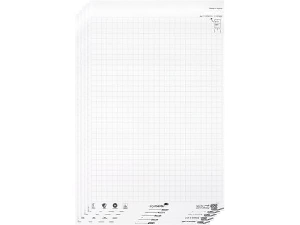 Legamaster SKETCH ECO paper pad grid 5x 20 sheets, Paper, 0.12 mm, 650 mm, 980 mm, 4.99 kg, Austria