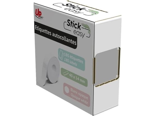 Andre UPrint-etiketter 14mmx40mm, hvite, 180-etiketter, UP21 180 WHITE, for StickEasy-skrivere