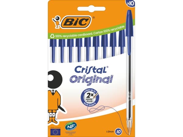 BIC 516352, Kulspetspenna, pinnformad, Blå, 10 styck, Medium