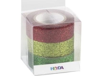 HEYDA 20-35 843 77, Grønn, Rød, Mønster, Papir, 3 m, 15 mm, Blister