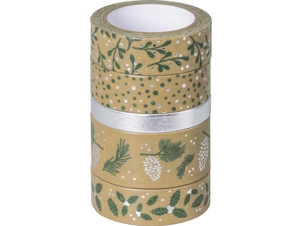 HEYDA 203584530, Vihreä, Luonnollinen, Hopea, Kuvio, Kiilto, 5 m, Laatikko, 5 kpl