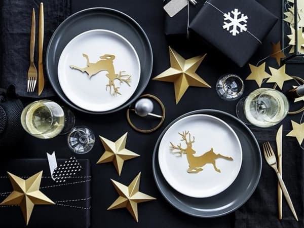 Party Deco Juldekoration - pappersstjärna i guld, 6 st universal