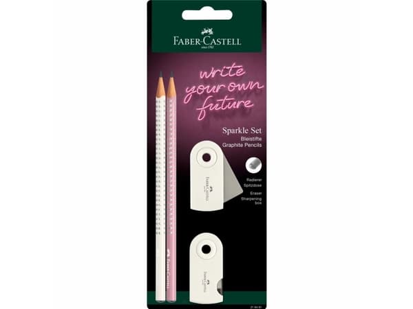 Faber-Castell 218481, B, Rosa, Vit, Triangulär, Blåsa, 2 styck