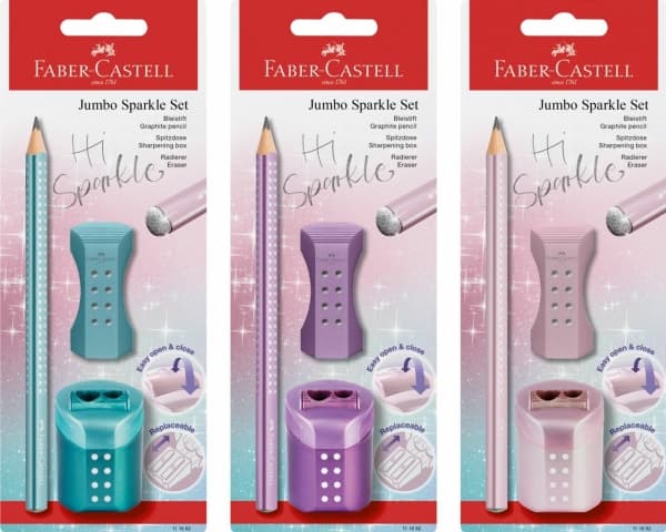 Faber-Castell 111682, B, Blandade färger, Triangulär, Blåsa, 3 styck