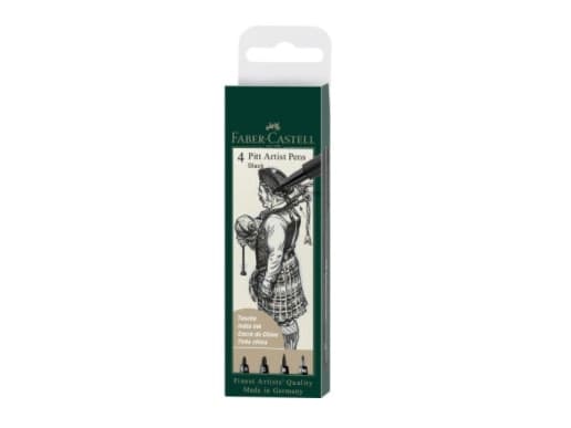 Faber-Castell 167153, 4 färger, Svart, Svart, Rund, 1 styck
