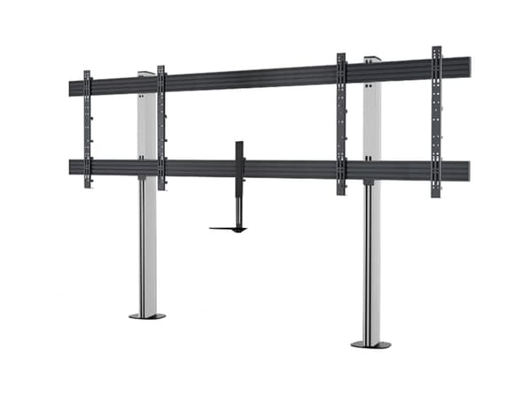 B-TECH System X BT8516 - Vogn - for 2 flat panel / AV system - universal - robust stål - svart - skjermstørrelse: 56"- 65" - monteringsgrensesnitt: i
