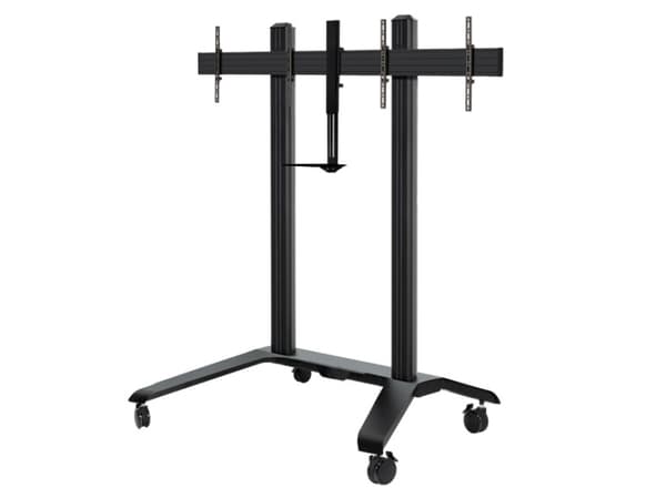B-TECH System X BT8516 - Vogn - for 2 flat panel / AV system - universal - robust stål - svart - skjermstørrelse: 56"- 65" - monteringsgrensesnitt: i