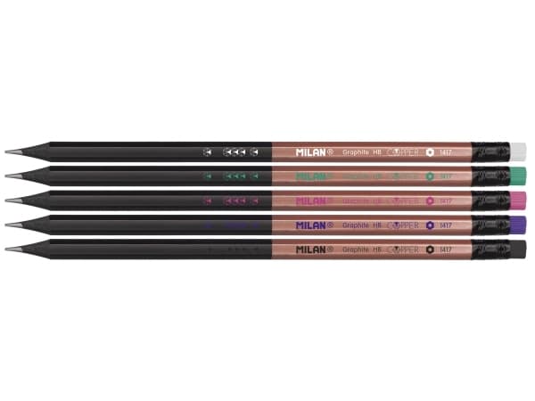 MILAN Copper HB-Blyanter med Viskelæder 24 stk Display