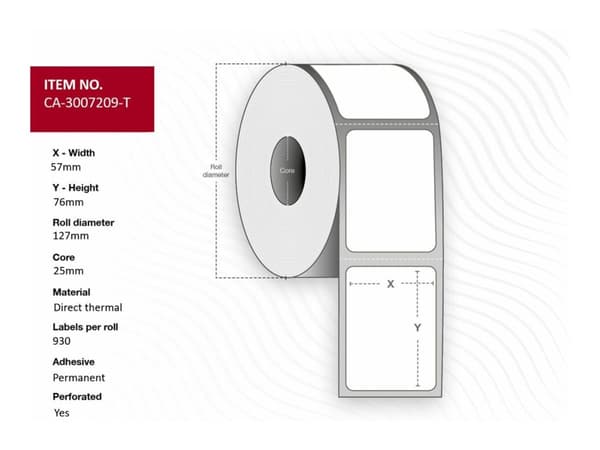 Capture Label 57 x 76mm, Core 25mm,