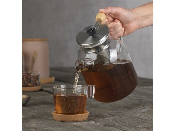 BEEM Teekanne 1500ml, Enkel tekanne, 1500 ml, Gjennomsiktig, Glass, 12 kopper, Bryggefilter