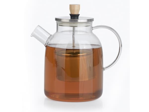 BEEM Teekanne 1500ml, Enkel tekanne, 1500 ml, Gjennomsiktig, Glass, 12 kopper, Bryggefilter