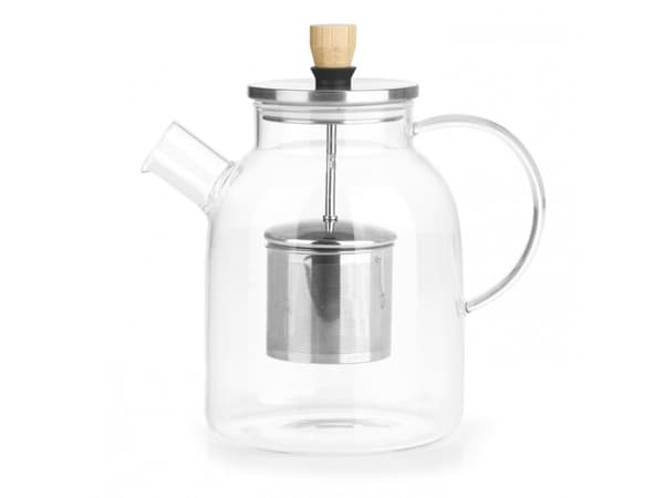 BEEM Teekanne 1500ml, Enkel tekanne, 1500 ml, Gjennomsiktig, Glass, 12 kopper, Bryggefilter