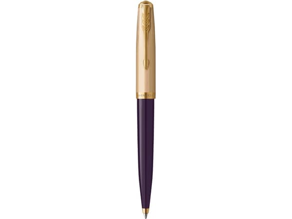Parker 51, Klämma, Indragbar kulspetspenna med vridfunktion, Påfyllnadsbar, Svart, 1 styck, Medium