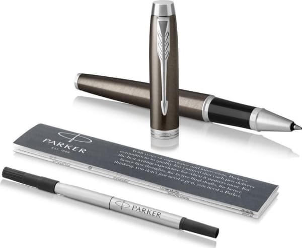 Parker IM, Stiftpenna, Brun, Svart, mässing, Guld, Rostfritt stål, Fin, Ambidextrous