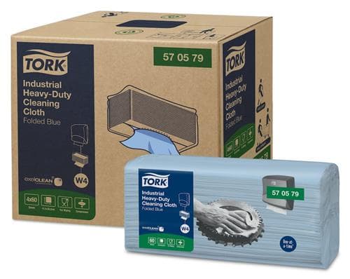 Tork Aftørringsklud Ekstra Kraftig W4 blå