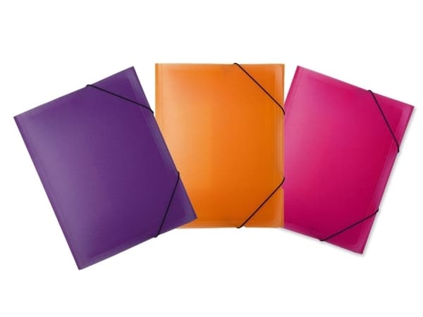 Docusmart Rubberband Folder A4 3 Pack Assorted Orange