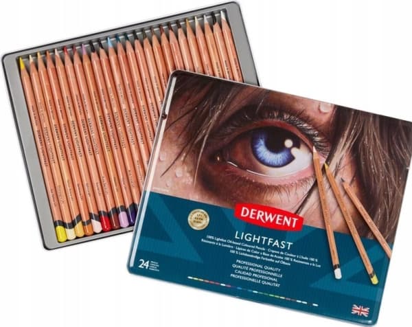 Derwent Lightfast Pencil 24 stk. i tinæske - oliebaseret farveblyant