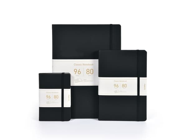 PU Notesbog A4 Linjeret Sort - (6 stk.)