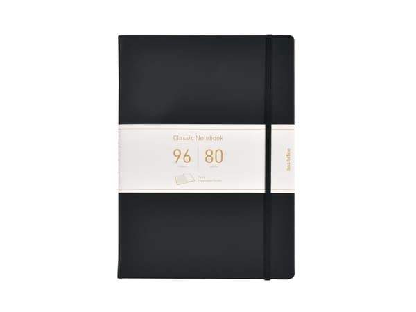 PU Notesbog A4 Linjeret Sort - (6 stk.)