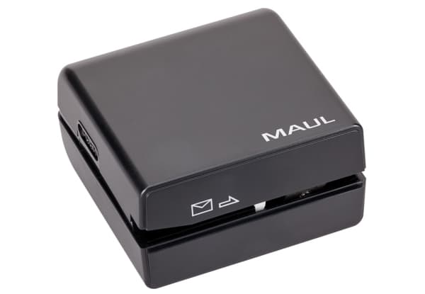 MAUL 7561890, Mechanical letter opener, Musta, AA, 74 x 70 x 40 mm