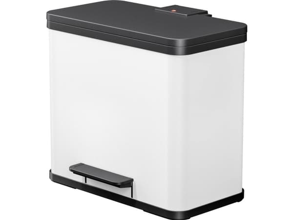 Hailo ÖKO DUO PLUS L, 26 l, Rektangulär, Rostfritt stål, Svart, Vit, Plast, Pedal