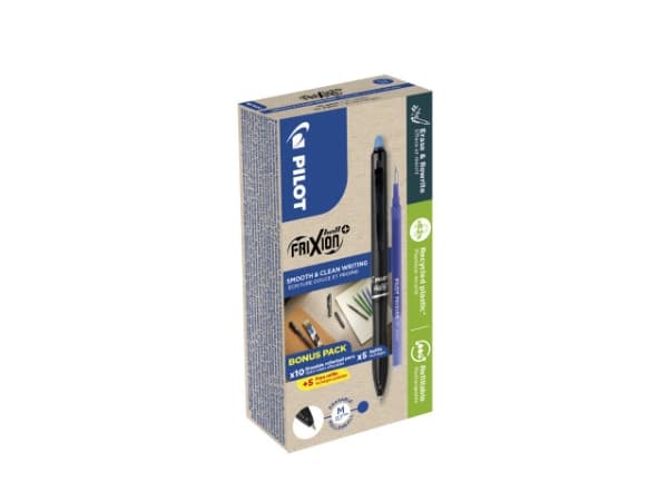 Kuglepen Pilot Frixion Plus 07mm blå bulk 10+10 82% genanvendt