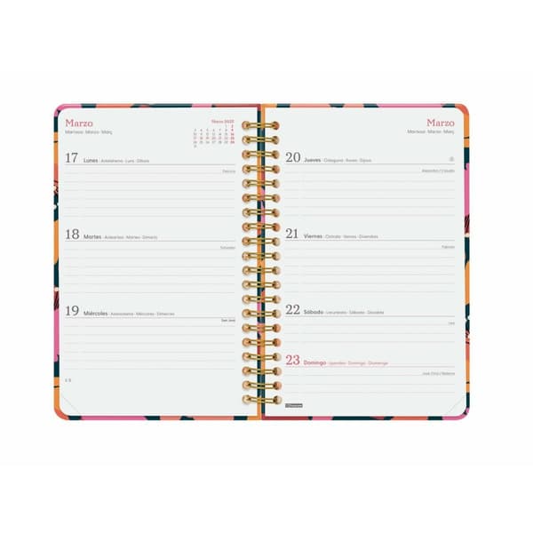 Diary Finocam YOU 11,7 x 18,1 cm 2025 Floral