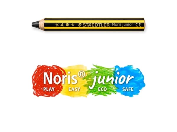 Staedtler Noris Junior, 2B, Svart, Gul, Rund, Konst, Skola, 1 styck