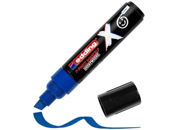 Edding 6900 X Multimarker, Blå, Sølv, Turkis, Meisel tupp, Resirkulert plast, Wood/laminate, 2 mm, 1 cm