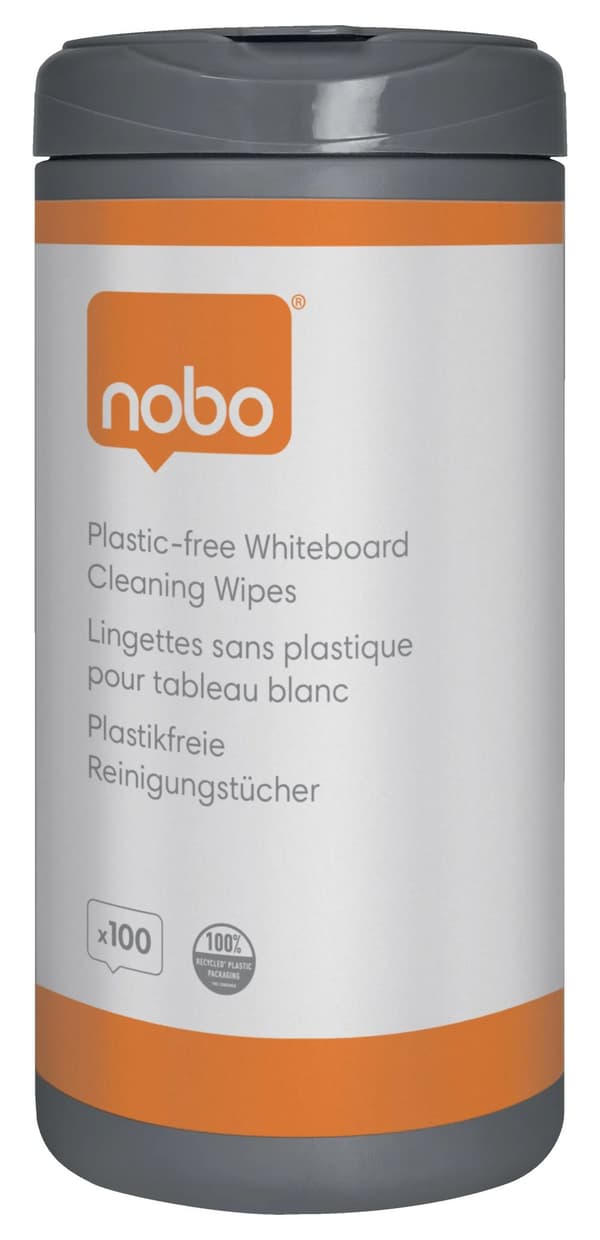 Nobo plastfria rengöringsservetter för whiteboardtavlor (100 st.) ------------