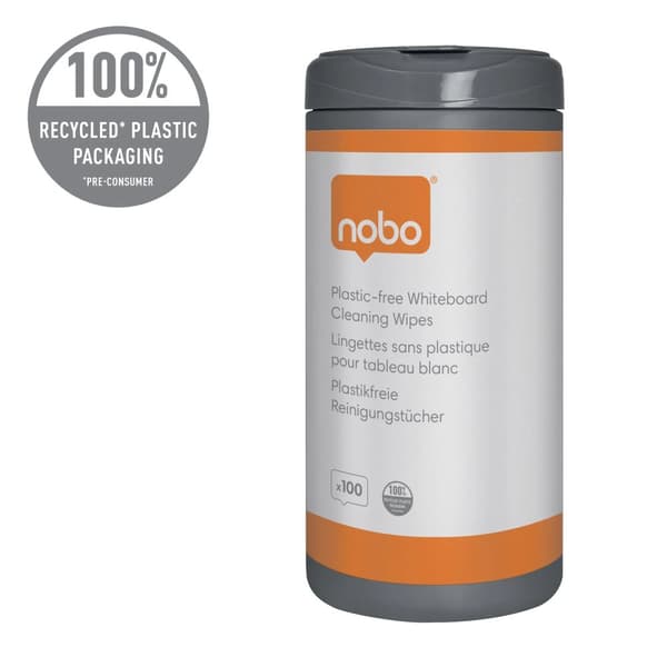 Nobo plastfria rengöringsservetter för whiteboardtavlor (100 st.) ------------