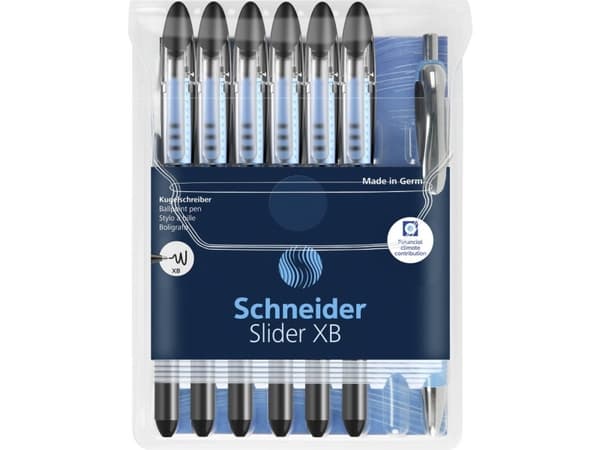Schneider kulepenn A:6 Slider Basic sz + 1 Rave3 0,7 mm svart