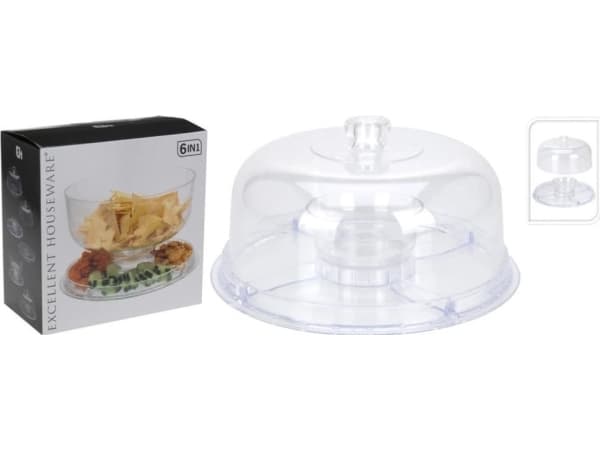 Excellent Houseware Monikäyttöinen kakku- ja välipalalautanen, jossa on cloche