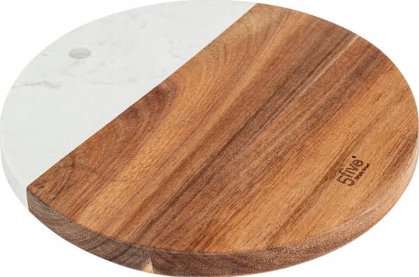 5five HARMONY rundt trebrett med marmor, Ø 20 cm