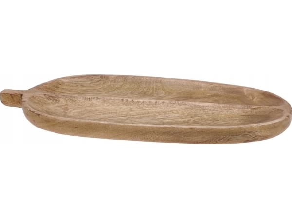 Bladformet serveringsbrett, mangotre, 40 x 18 cm