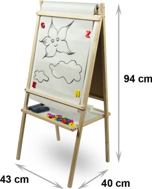 3toysm Dubbelsidig magnetisk ritbräda med pappersrulle, MPP