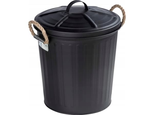 Wenko avfallsbeholder Baderomsbeholder med lokk GARA, sort, 6 l, WENKO