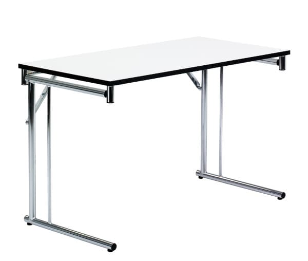 Klapbord Silhuett 1200x450mm,Hvid laminat og alugråt stel