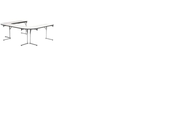 Klapbord Silhuett 1200x450mm,Hvid laminat og alugråt stel