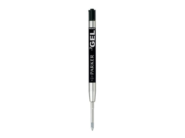 Parker Quinkflow, Sort, Medium, Sort, Sølv, Gelépenn, 2 stykker