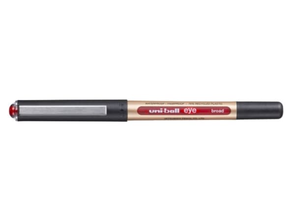 Rollerpen Uni-ball Eye Broad rød stregbr. 1mm 70% genbrugsplast - (12 stk.)
