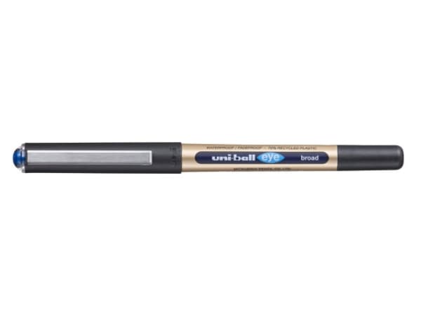 Rollerpen Uni-ball Eye Broad blå stregbr. 1mm 70% genbrugsplast - (12 stk.)