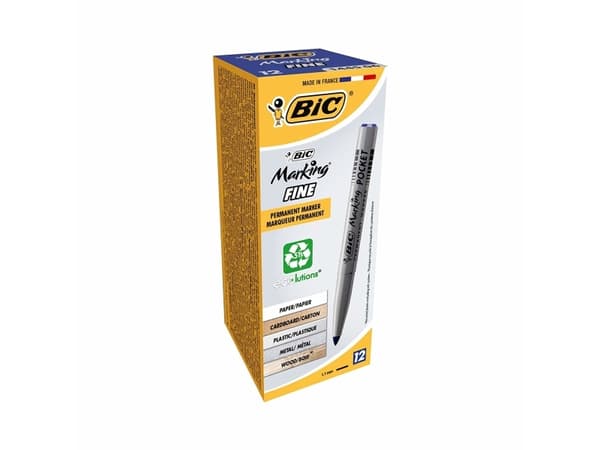 BIC Marking Pocket 1445, Blå, Projektil spiss, Blå, Sølv, Medium, 4,2 mm, 1,1 mm