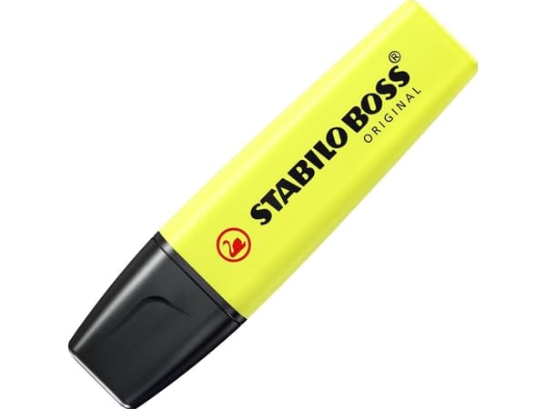 STABILO BOSS ORIGINAL, 1 stykker, Gult, Meisel tupp, Gult, Rektangel, 2 mm