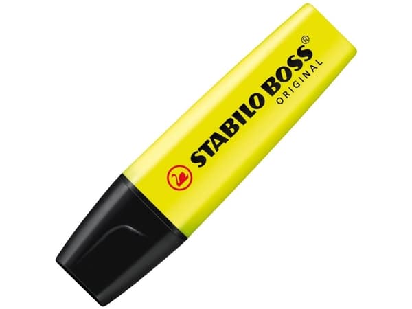 STABILO BOSS ORIGINAL, 1 stykker, Gult, Meisel tupp, Gult, Rektangel, 2 mm