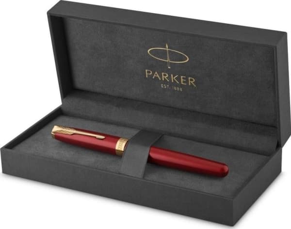 Parker 1931475, Tynn penn, Sort, Gull, Rød, Sort, Gull, Lakk, Fint, Boks