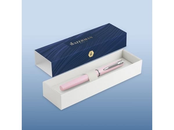 Waterman 2105225, Rosa, Påfyllning med bläckpatronssystem, Blå, Krom, Rund spets, Ambidextrous
