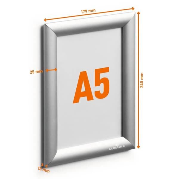 Durable 479523 Billede skifteramme Papirformat: DIN A5 Sølv