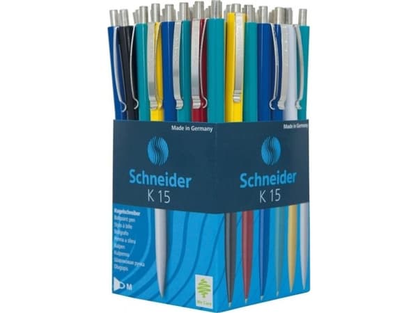Schneider K 15 - Kulepenn - blå - medium - retraktil
